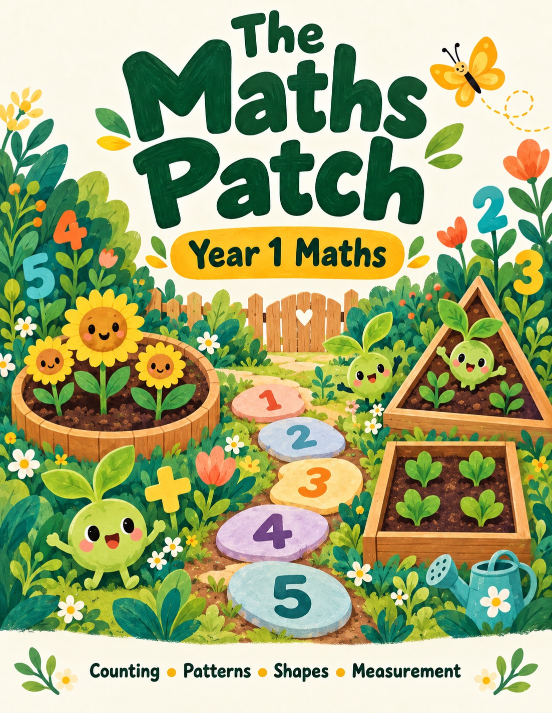 The Maths Patch Year 1 Maths: colourful garden cover concept